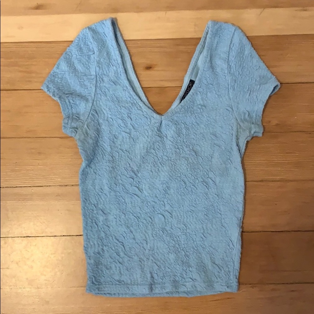 TopShop blue crop top